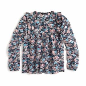 ⭐️ 2 for $25 • J. Crew || Esperanza Ruffle Front Cotton Silk Top